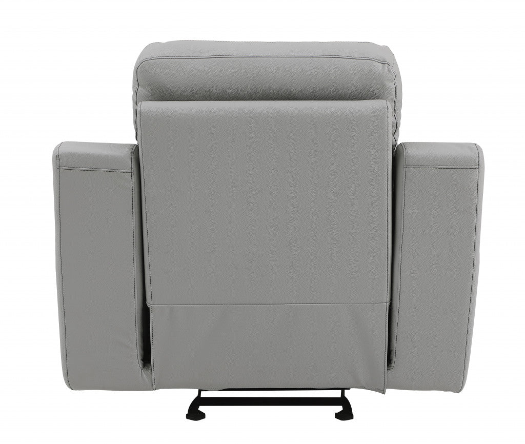 41" Grey Fascinating Leather Reclining Chair.-3