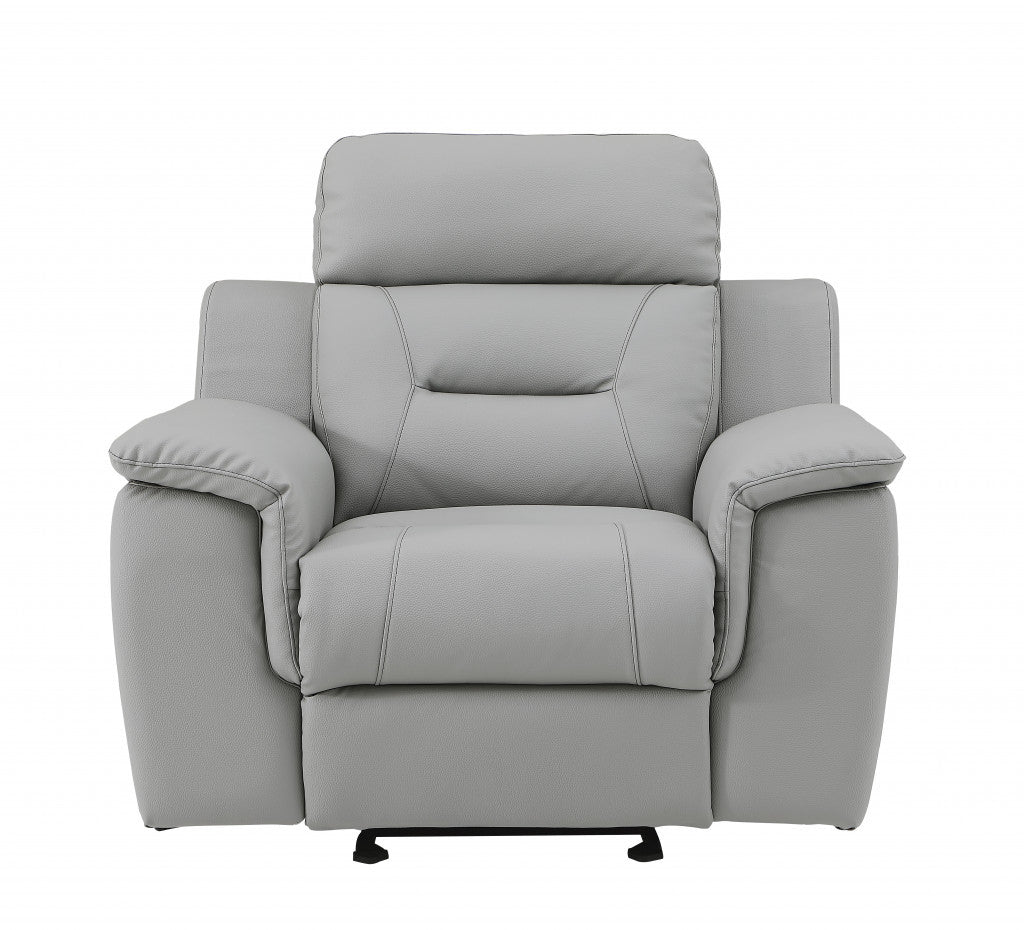 41" Grey Fascinating Leather Reclining Chair.-5