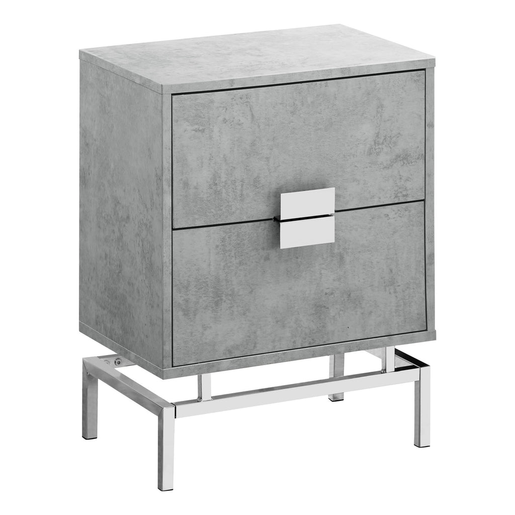 Modern Particle Board and Chrome Accent Table