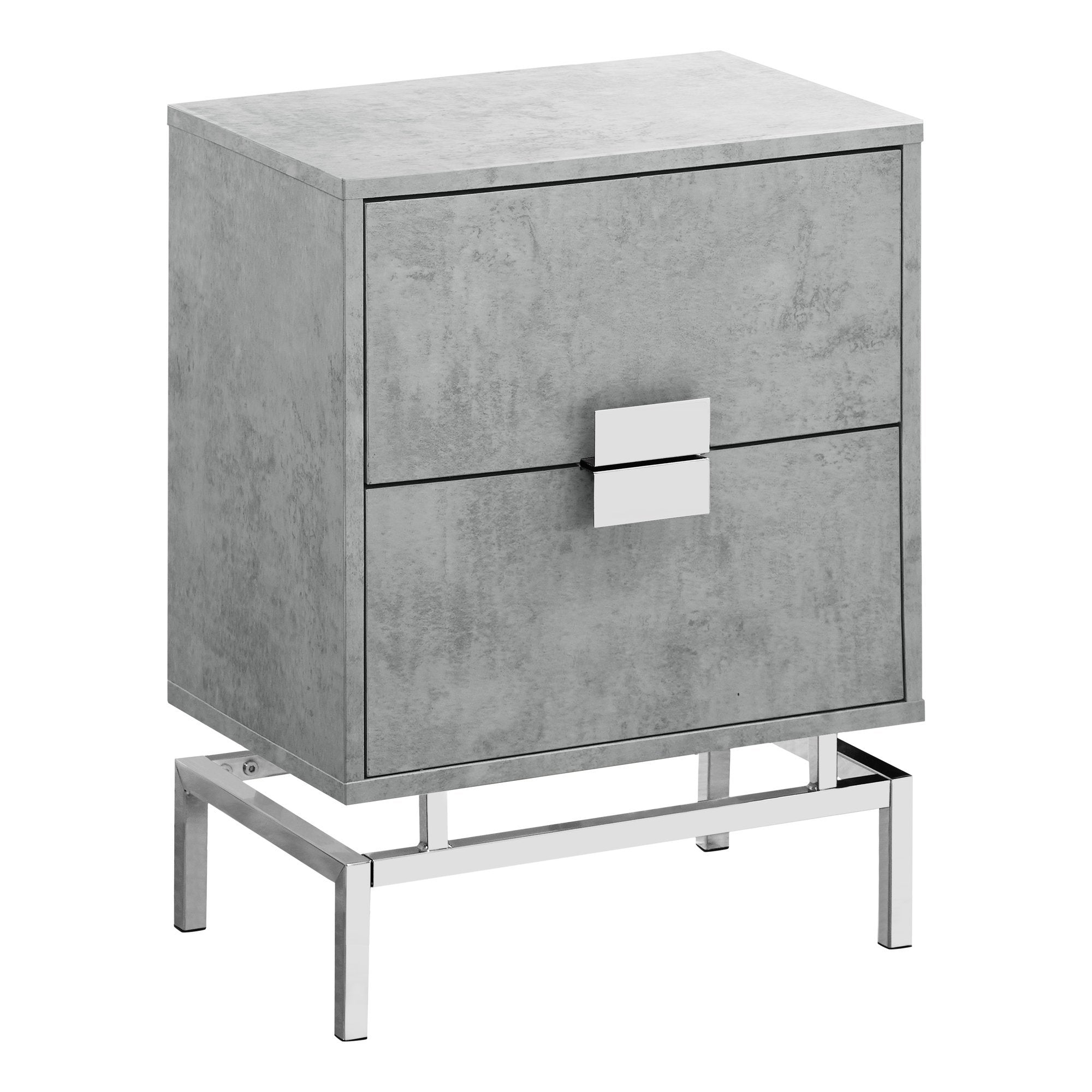 Modern Particle Board and Chrome Accent Table