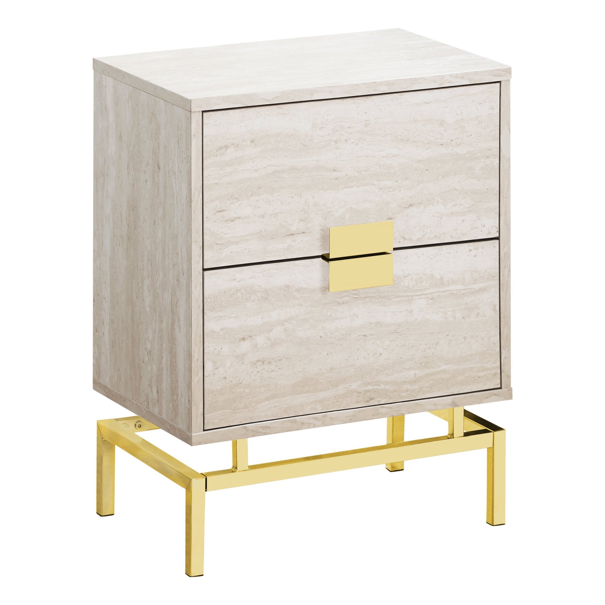Modern Particle Board and Chrome Accent Table