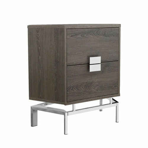 Modern Particle Board and Chrome Accent Table