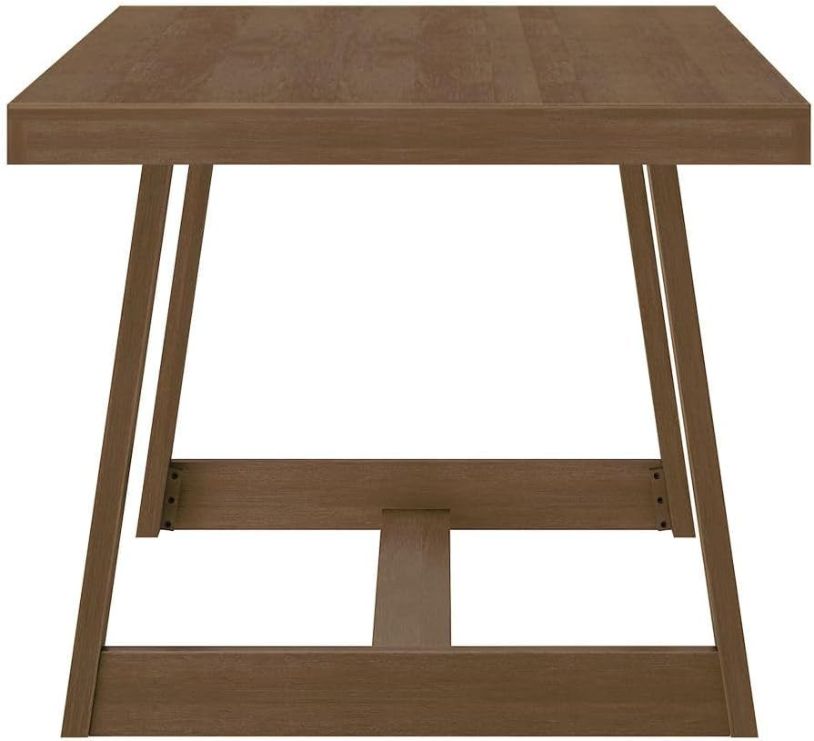 72 Inch Farmhouse Dining Table, Solid Wood Rustic Kitchen Table, Large
