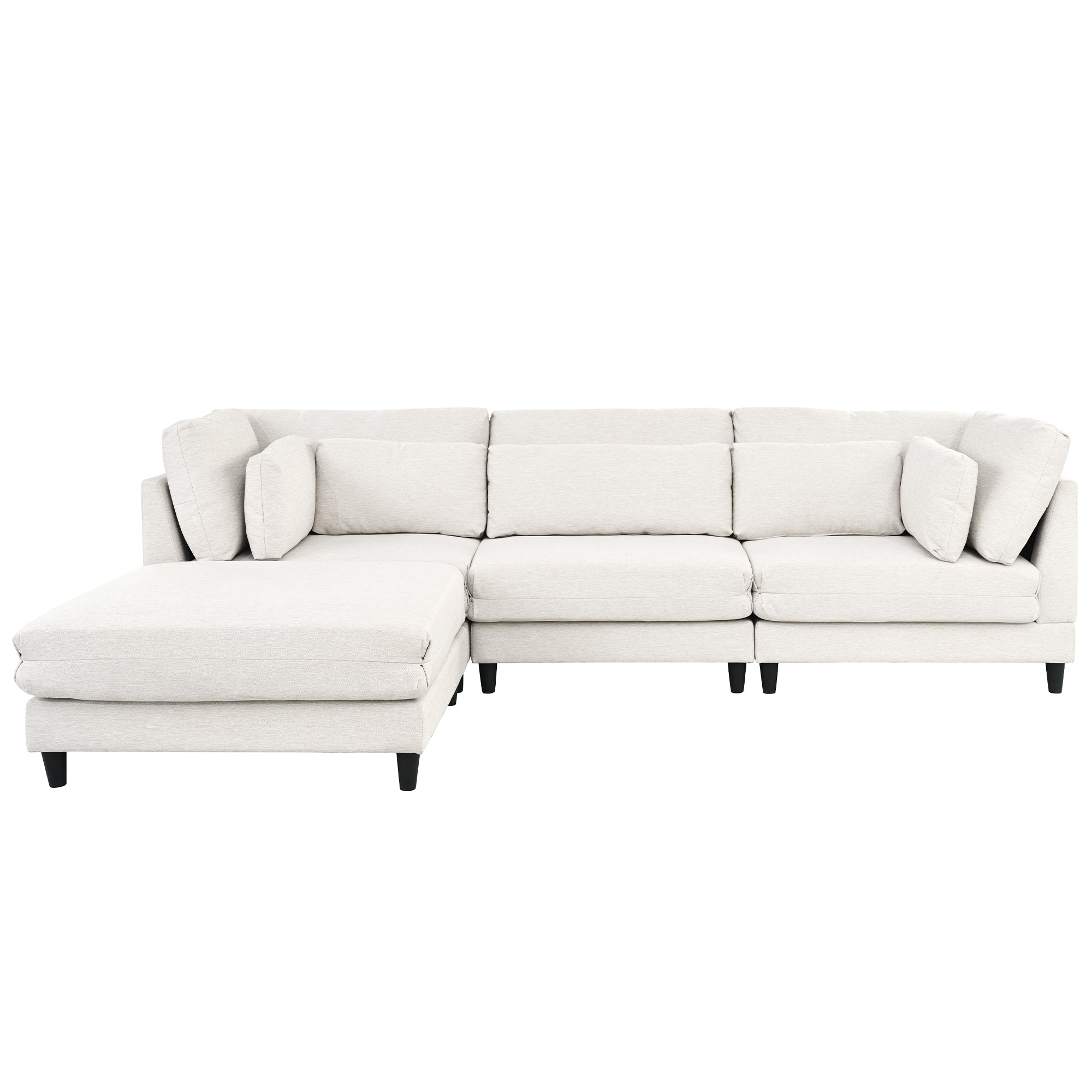 Modern Modular Sectional Sofa with Movable Ottoman