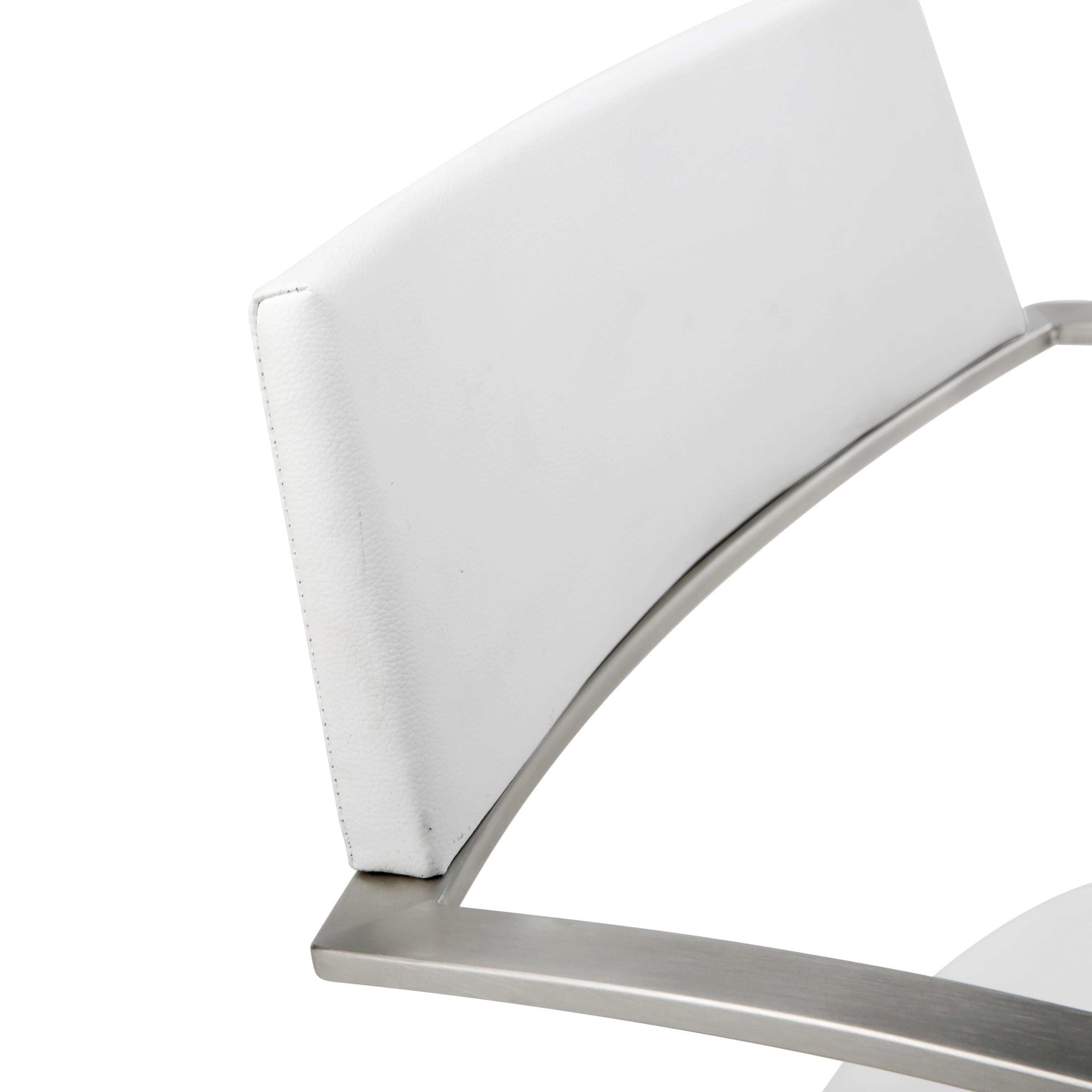 21 " White And Silver Stainless Steel Bar Chair-6