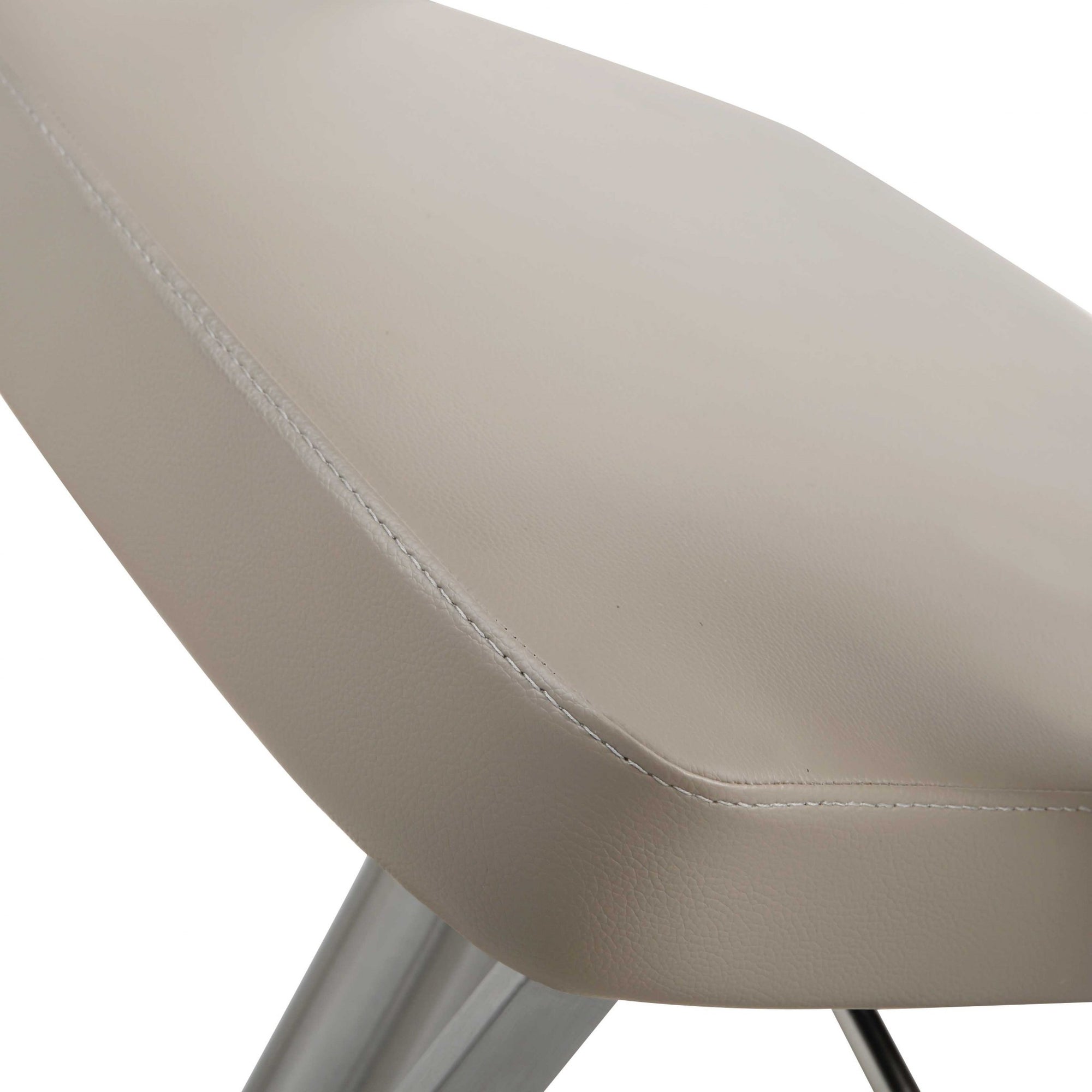 21 " White And Silver Stainless Steel Bar Chair-7