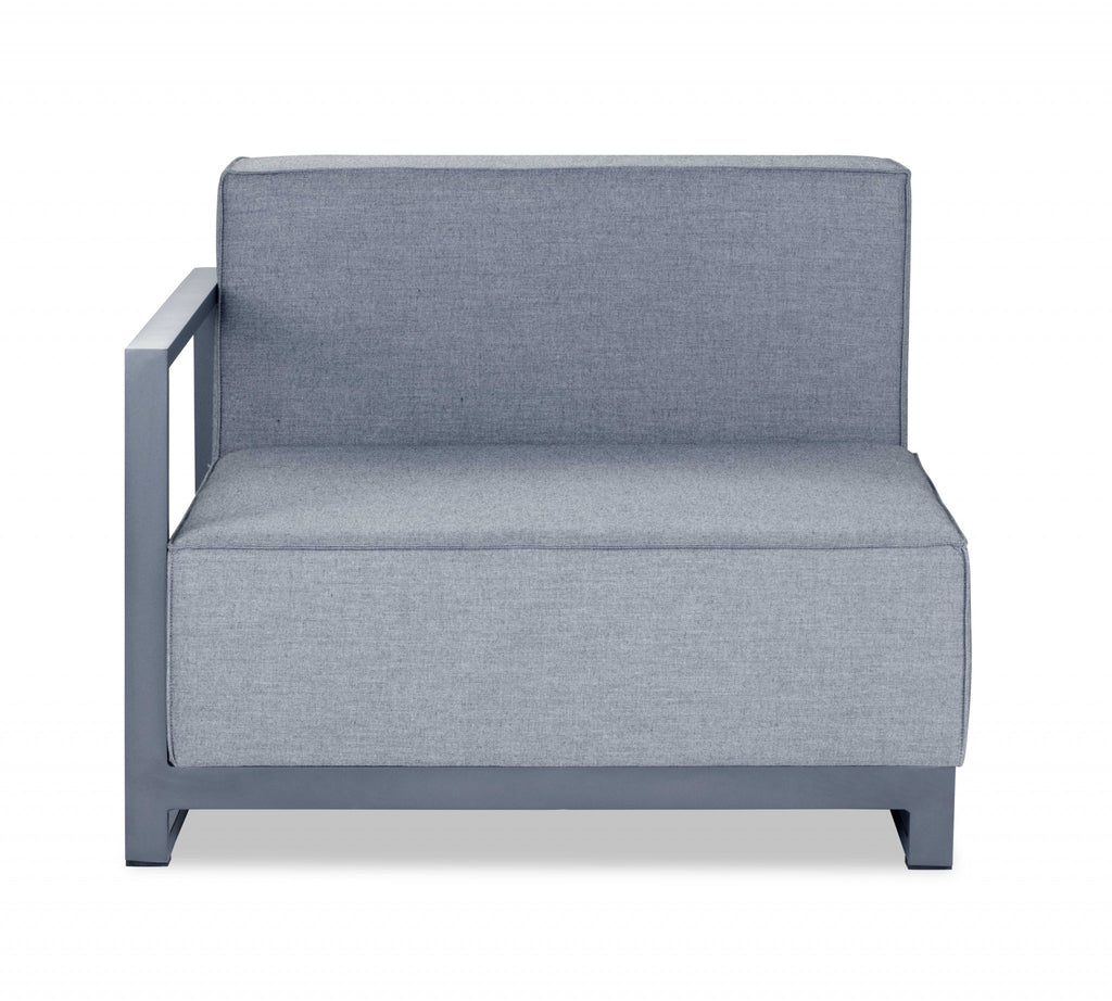 37" Gray Linen Arm Chair-0