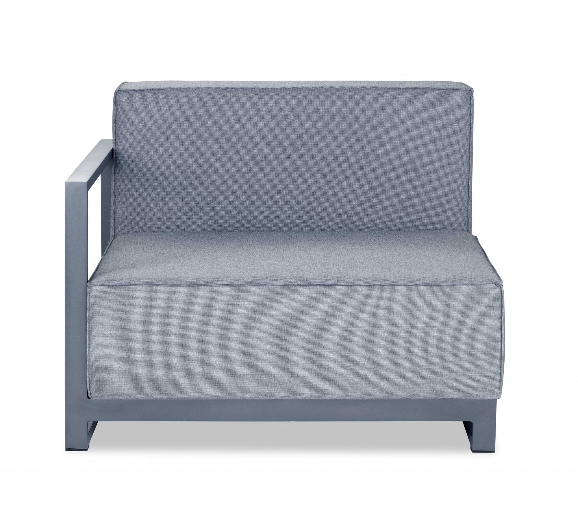 37" Gray Linen Arm Chair-0