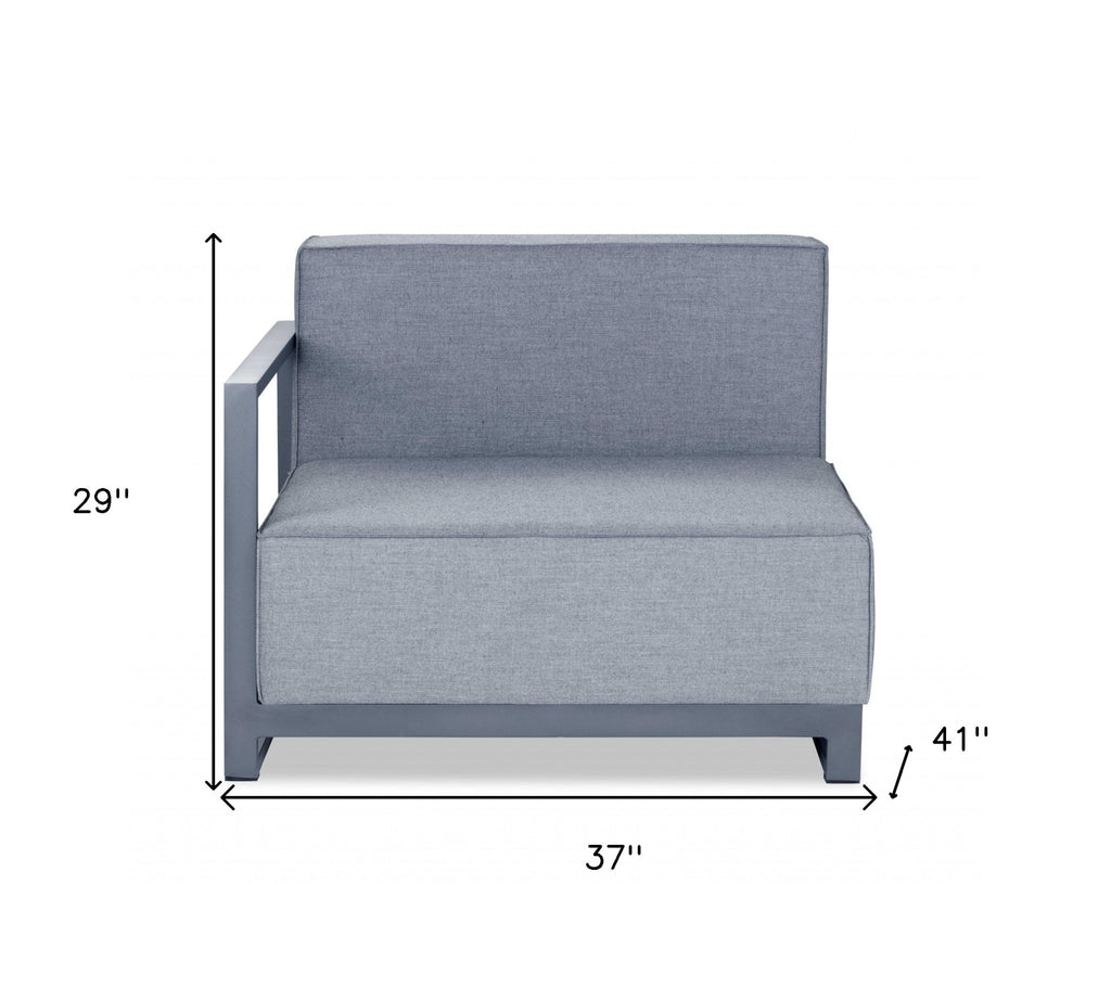 37" Gray Linen Arm Chair-4