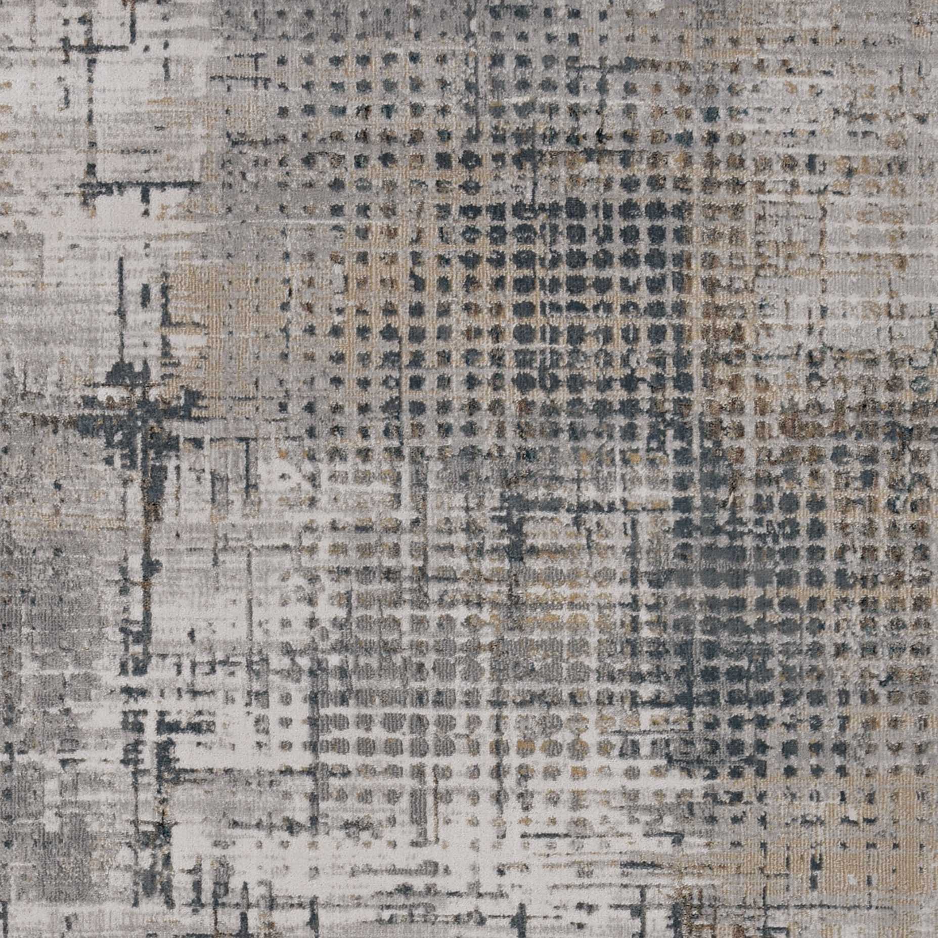 10inchesx13inches Ivory Grey Machine Woven Abstract Scratch Indoor
