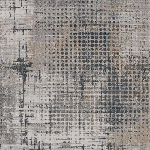 10inchesx13inches Ivory Grey Machine Woven Abstract Scratch Indoor