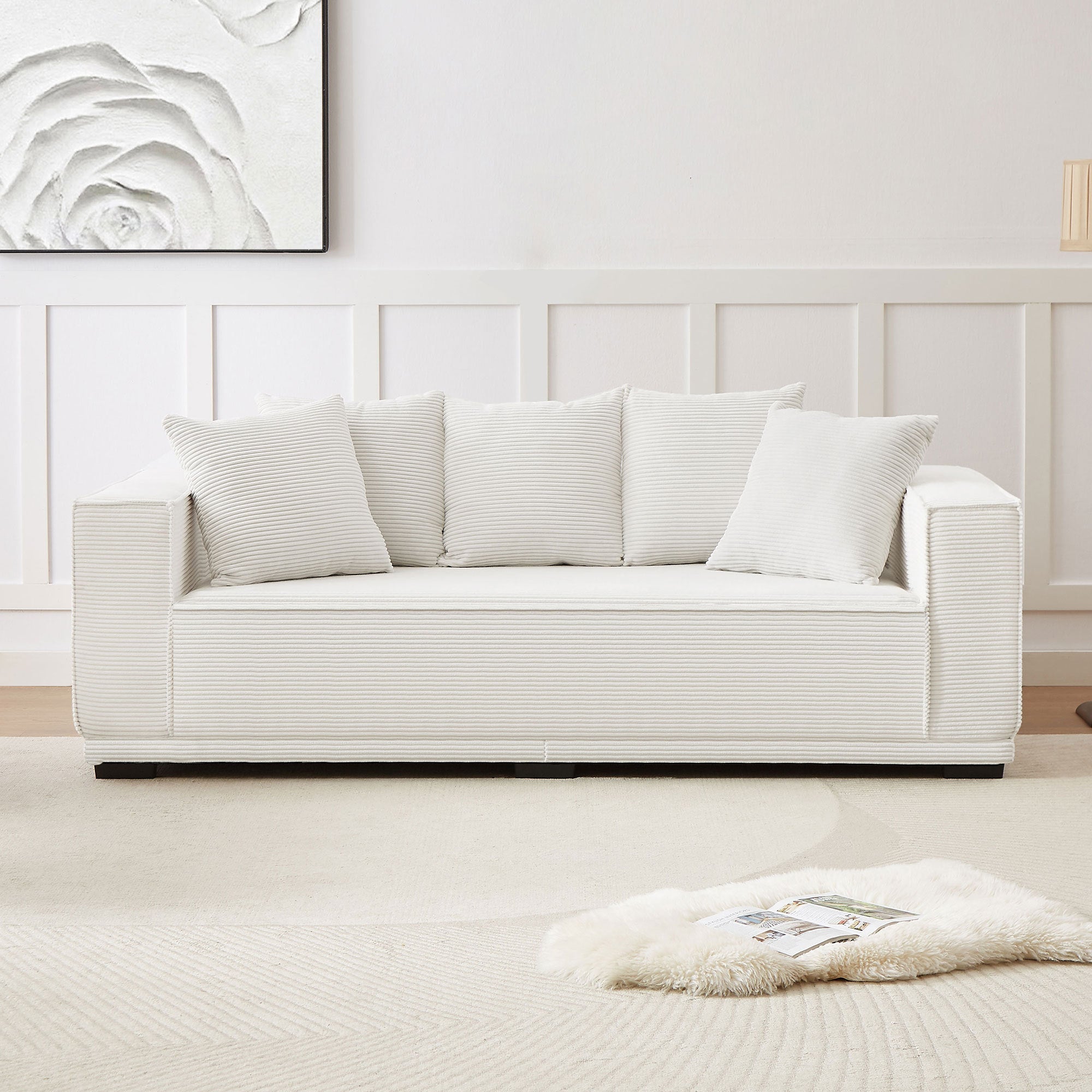 88.97'' Mid-Century Modern Upholstered Sofa