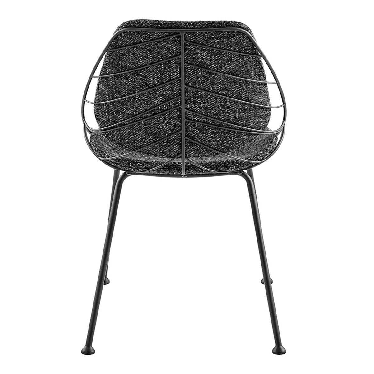 Set of Two Black Upholstered Fabric Dining Side Chairs-5