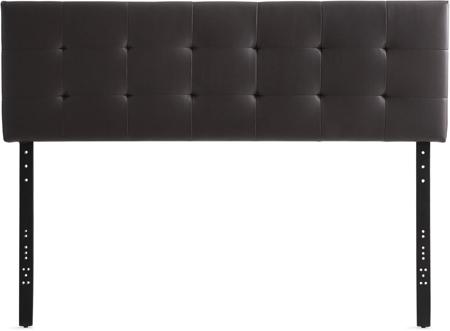 Modern Adjustable Faux Leather Headboard with Tufting Design-2