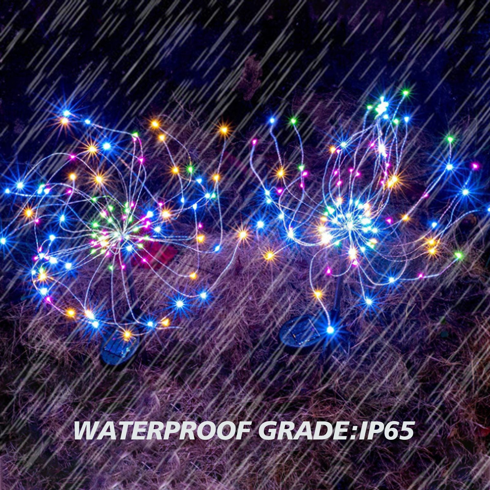 Solar-Powered Firework Garden Lights