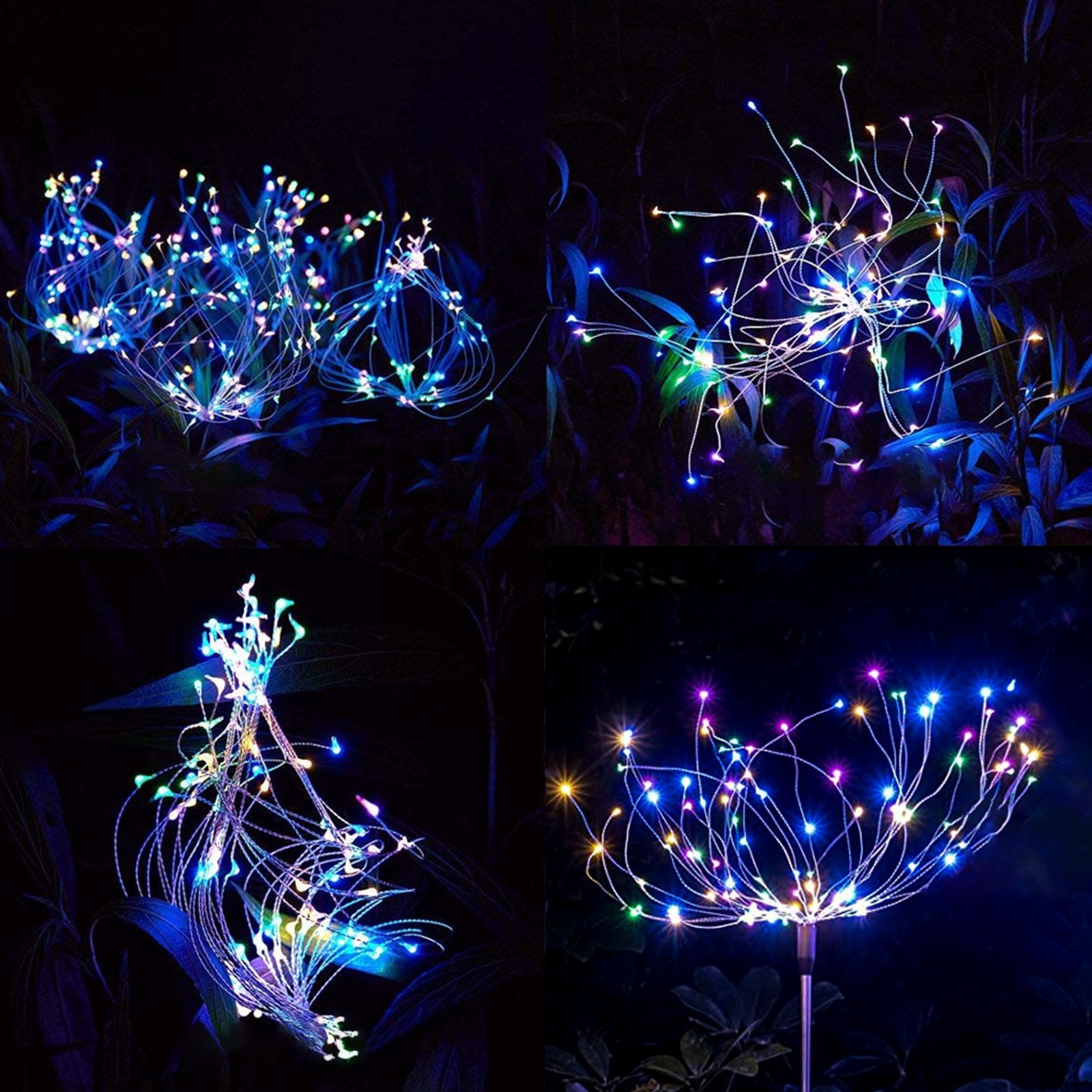 Solar-Powered Firework Garden Lights