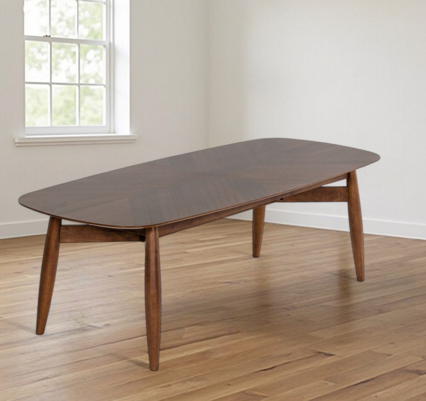 95" Brown Solid Wood Dining Table-0