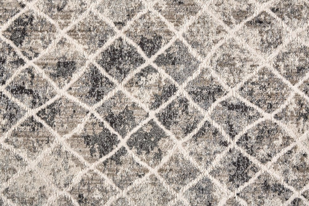 10' X 14' Ivory Gray And Taupe Abstract Stain Resistant Area Rug