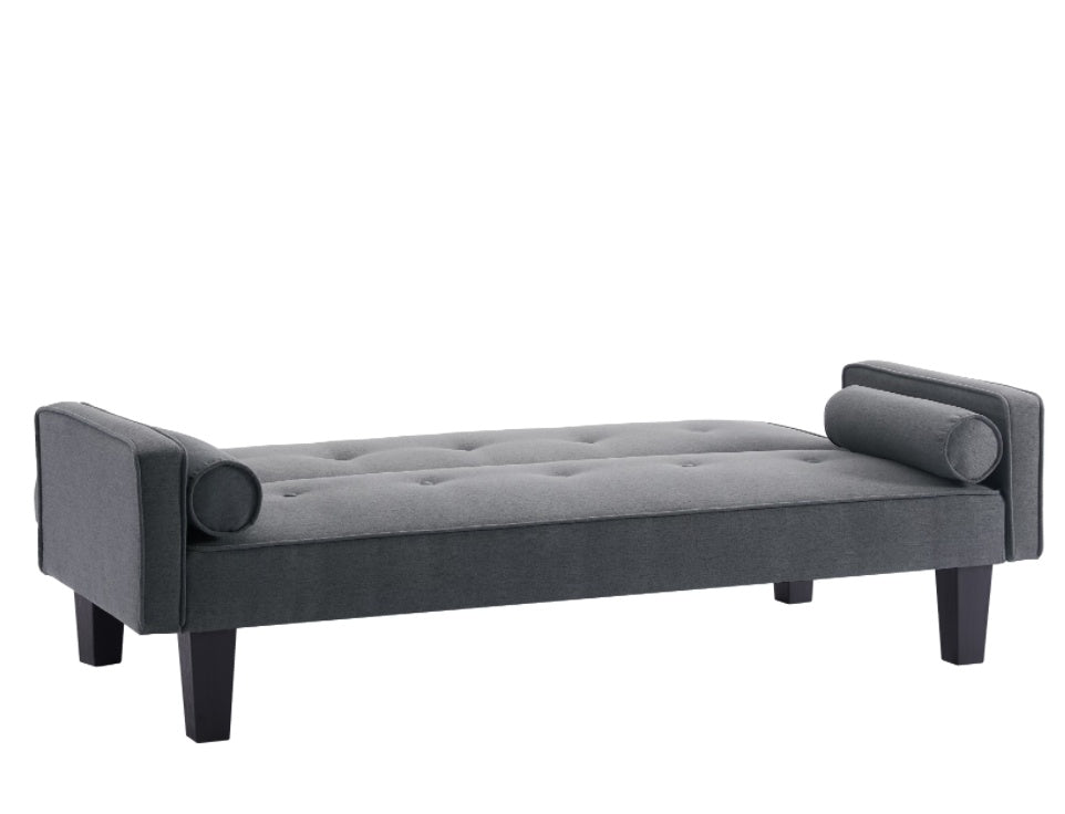 Dark Taupe Particle Board and Metal Accent Table