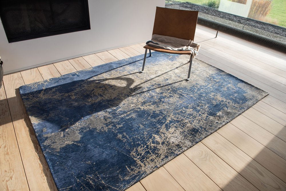 9' X 13' Blue and Gray Abstract Non Skid Area Rug-0
