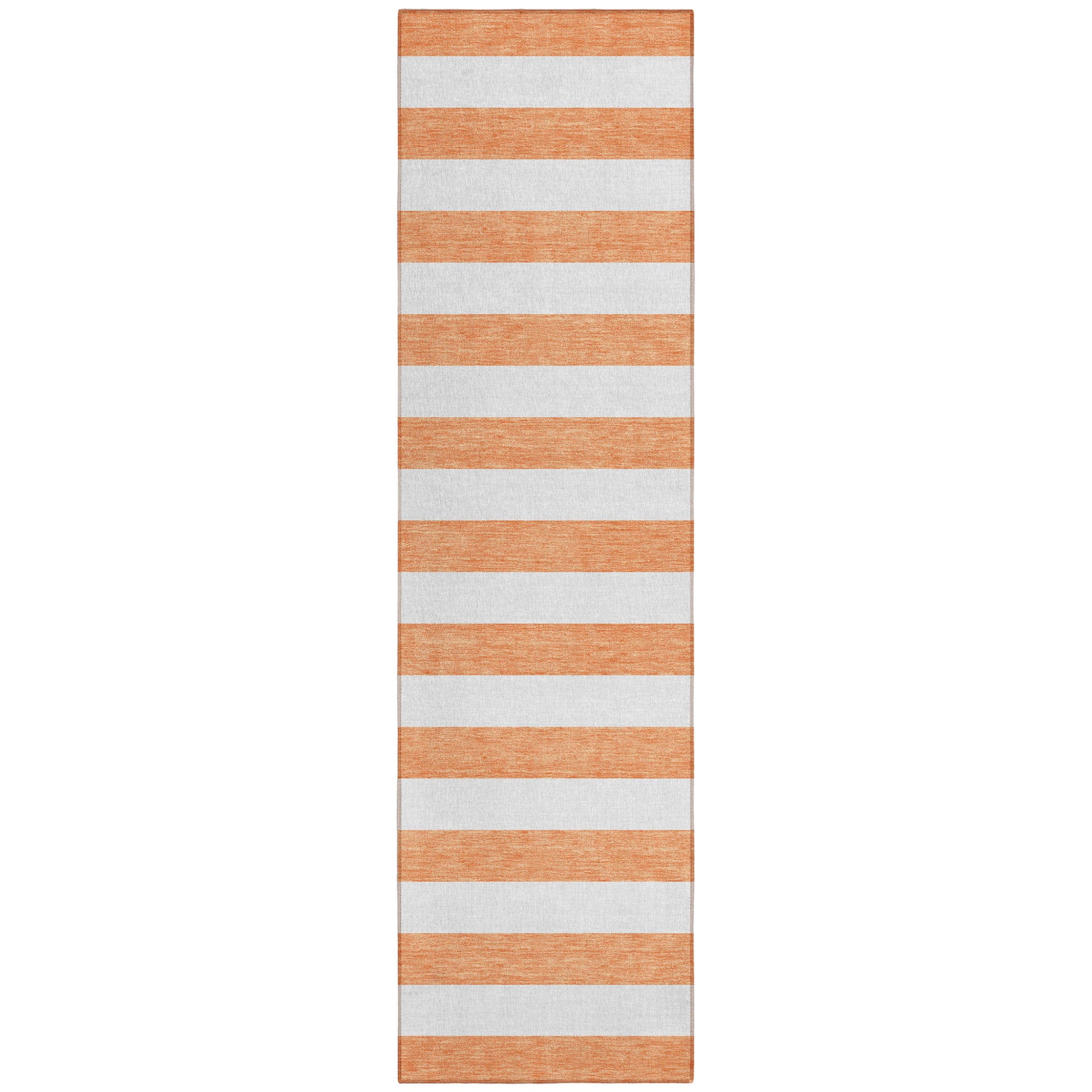 2' X 8' Salmon Striped Washable Indoor Outdoor Runner Rug-1