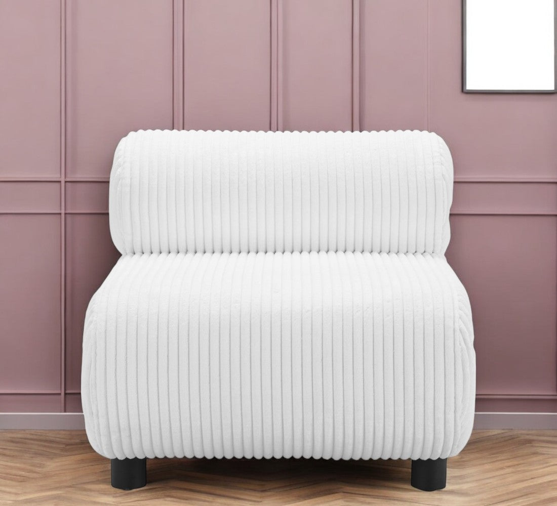 31" White And Black Corduroy And Upholstered Side Chair-2