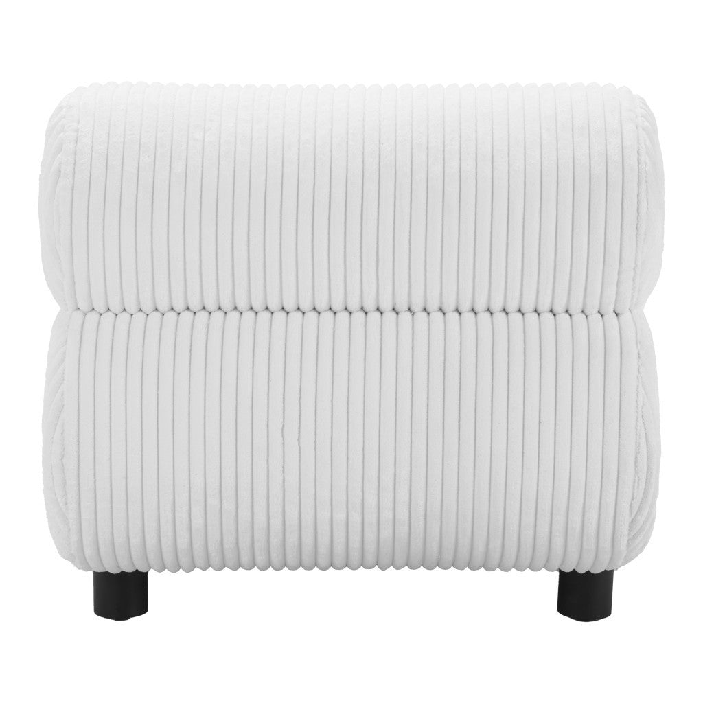 31" White And Black Corduroy And Upholstered Side Chair-5