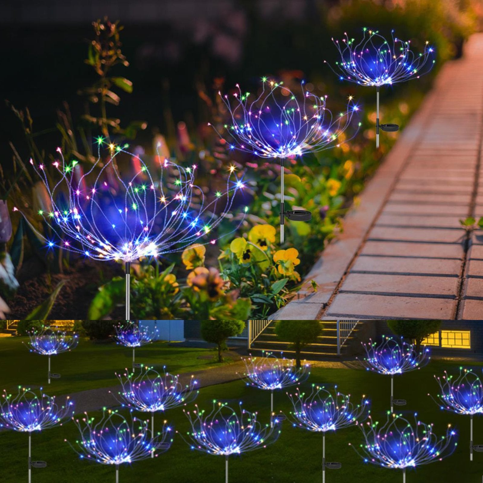Solar-Powered Firework Garden Lights