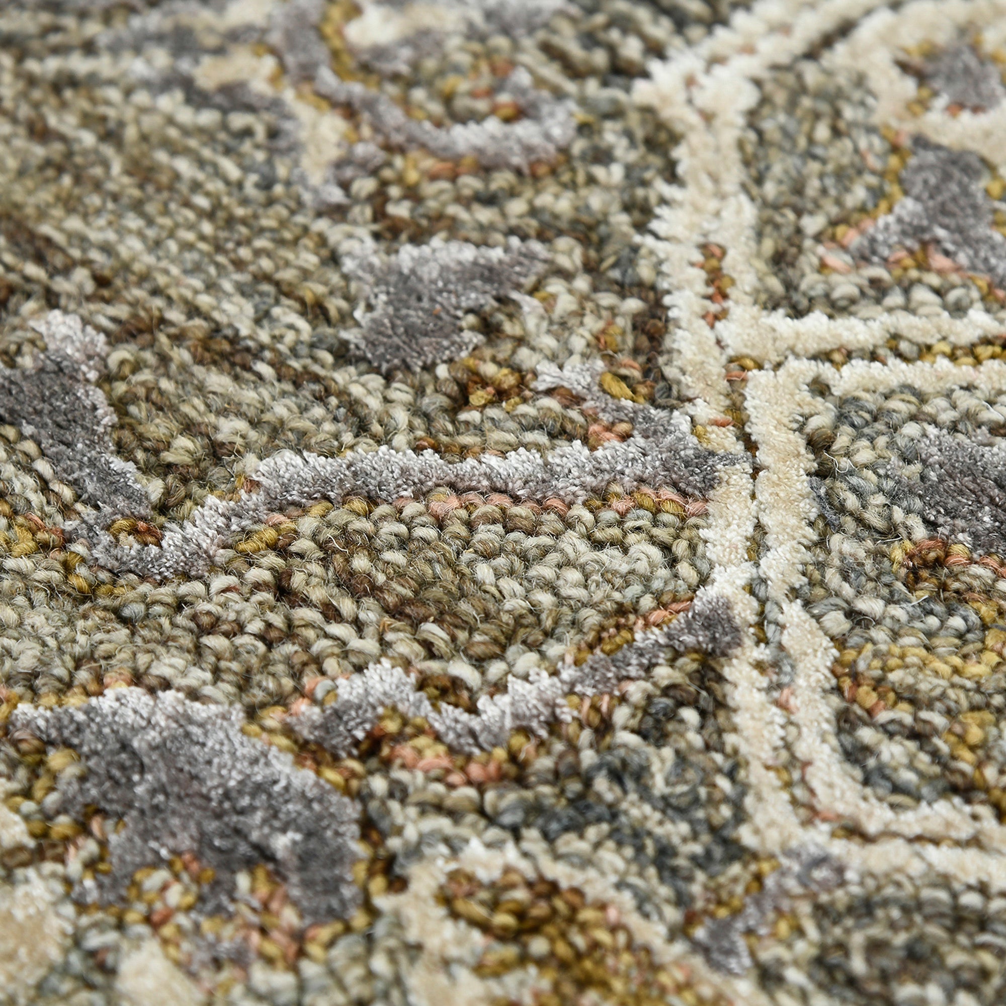 9' X 13' Ivory Brown And Gray Wool Oriental Hand Tufted Area Rug-5