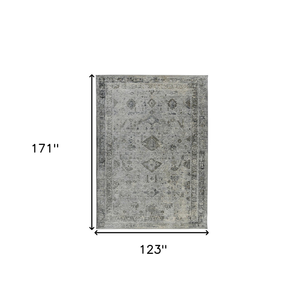 10' X 14' Gray And Charcoal Medallion Area Rug-2