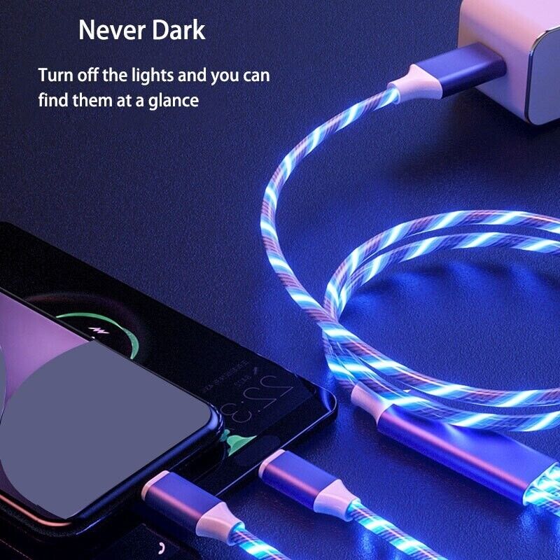 3-in-1 LED Fast Charging Cable Adapter