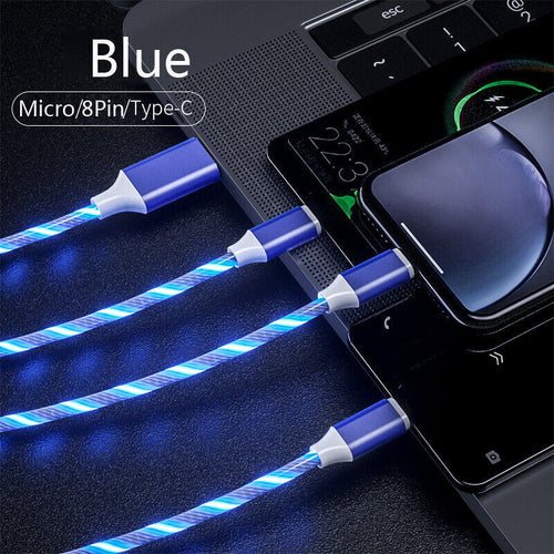 3-in-1 LED Fast Charging Cable Adapter