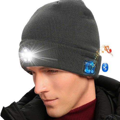 Wireless Bluetooth LED Hat with Music Speakers Light