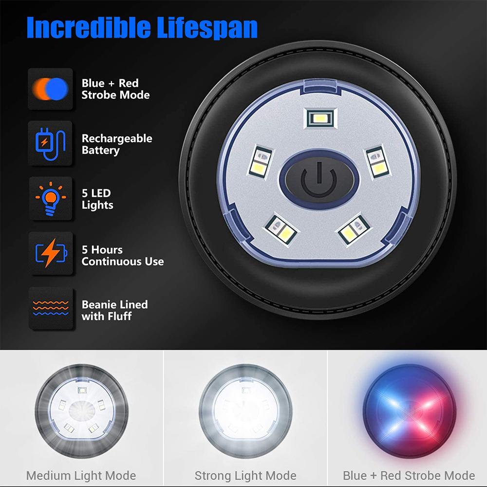 Wireless Bluetooth LED Hat with Music Speakers Light