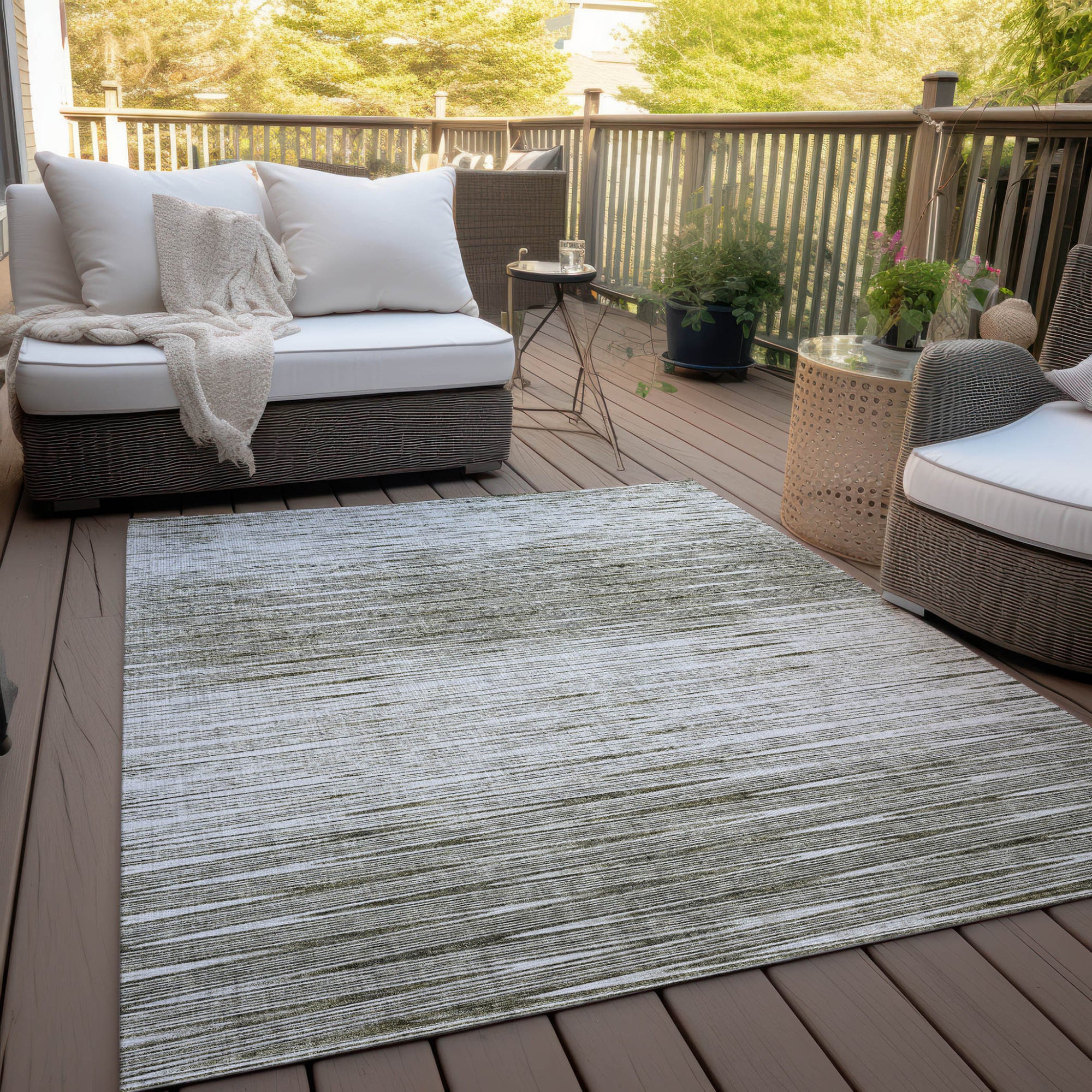 3' X 5' Taupe And Beige Abstract Washable Indoor Outdoor Area Rug-5