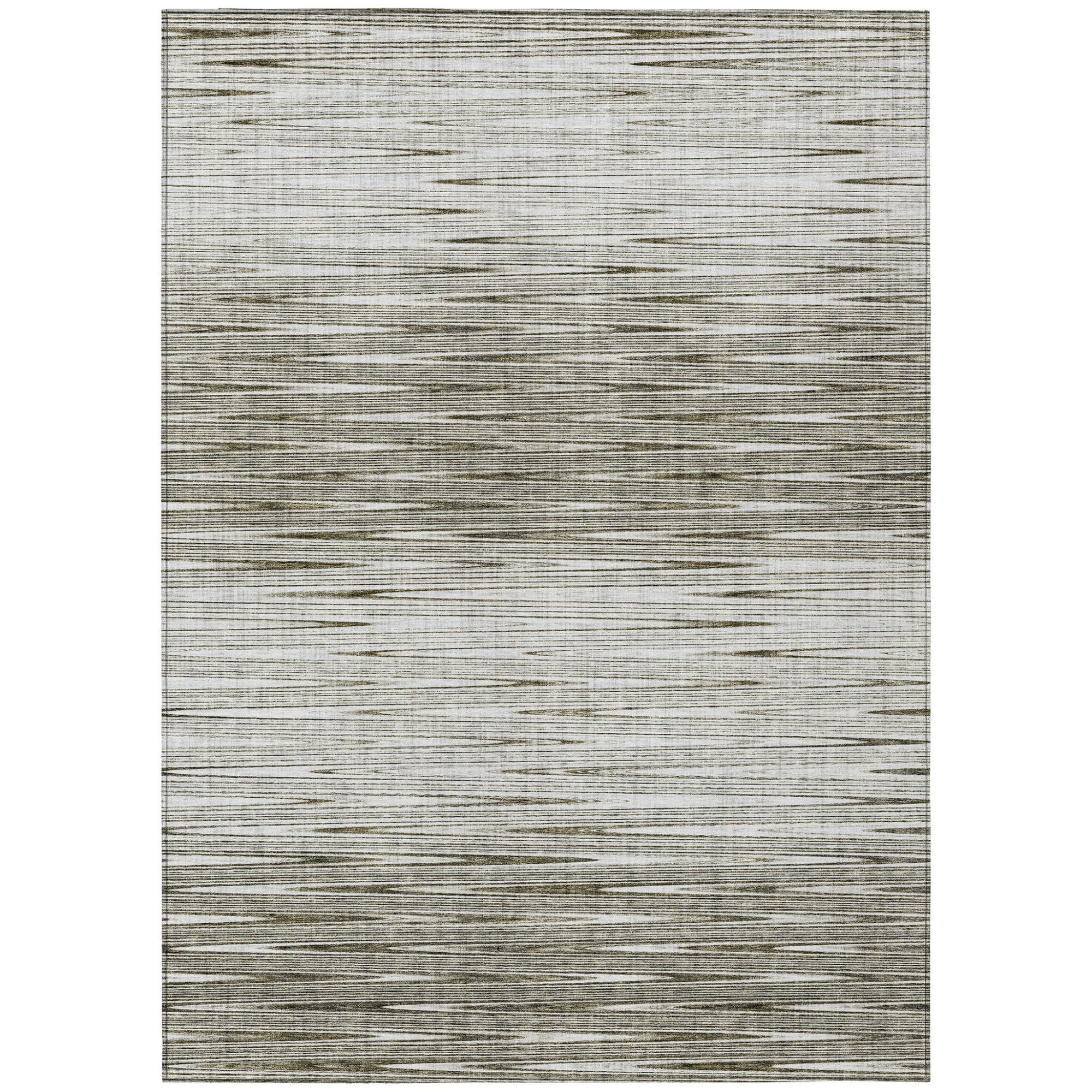 3' X 5' Taupe And Beige Abstract Washable Indoor Outdoor Area Rug-1
