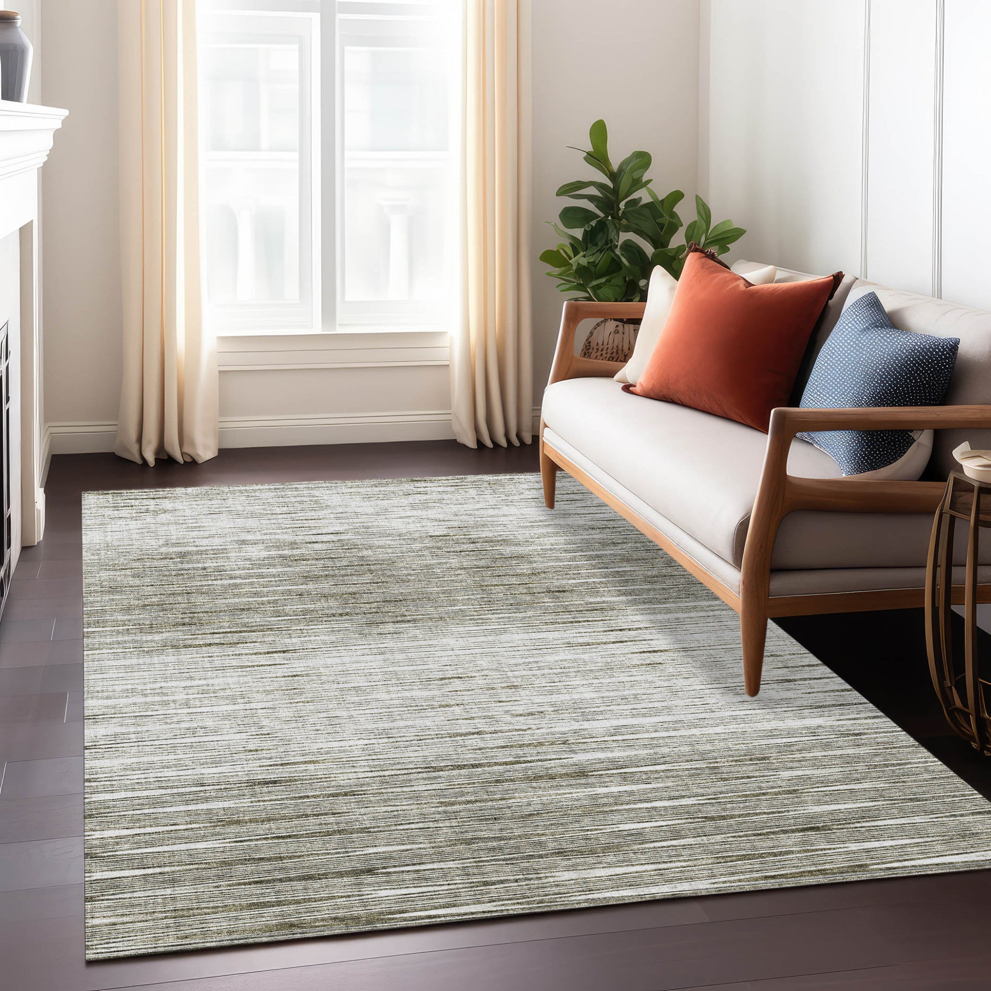 3' X 5' Taupe And Beige Abstract Washable Indoor Outdoor Area Rug-7