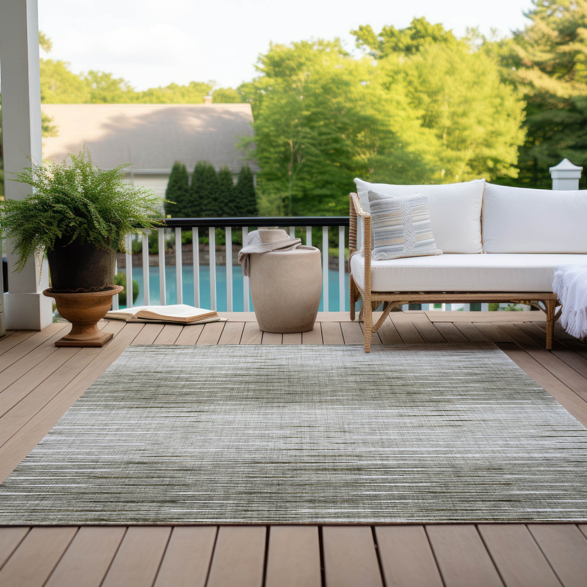 3' X 5' Taupe And Beige Abstract Washable Indoor Outdoor Area Rug-8