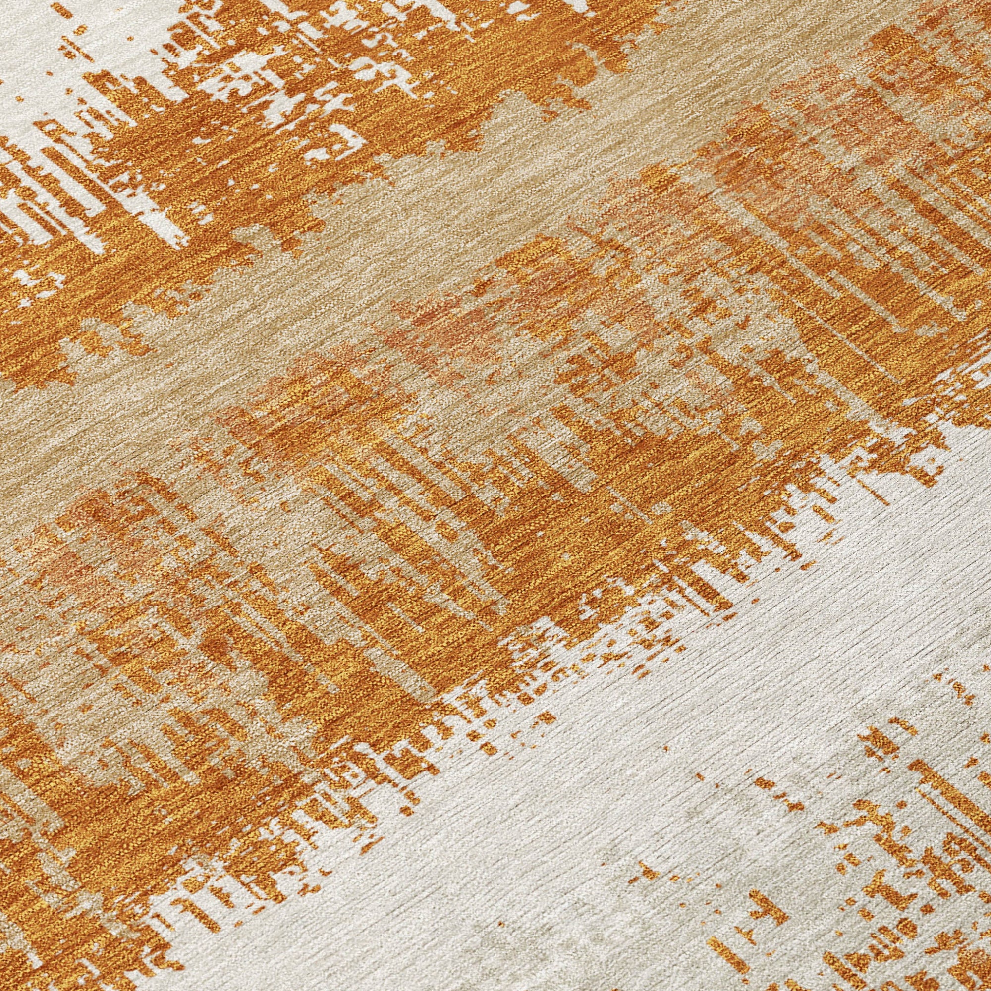 9' X 12' Copper Beige And Ivory Striped Washable Indoor Outdoor Area Rug-4