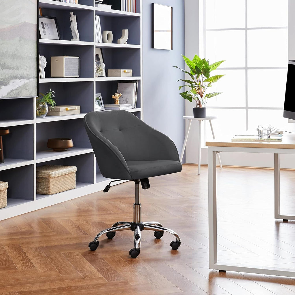Office Chair Height Adjustable Mid Back Chair Swivel Large Seat Chairs Desk Chair Computer Chair on Wheels with Armrests-1