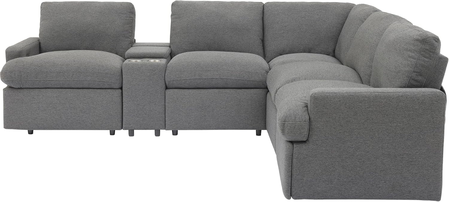 Modern Power Reclining Sectional Sofa with USB-3
