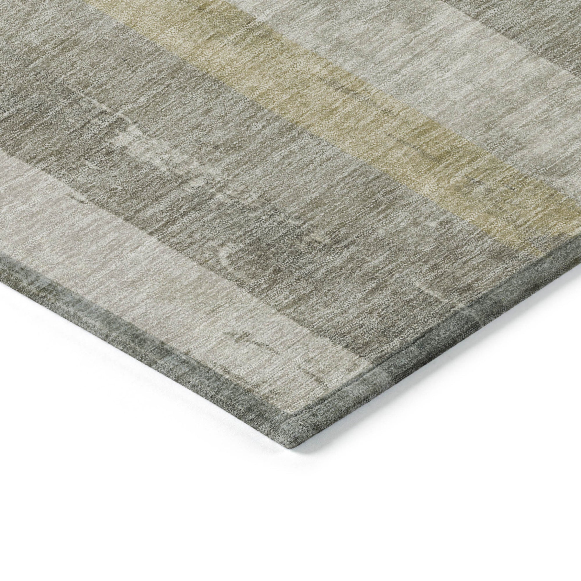 5' X 8' Taupe And Beige Striped Washable Indoor Outdoor Area Rug-3