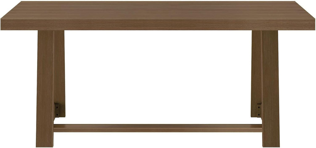 72 Inch Farmhouse Dining Table, Solid Wood Rustic Kitchen Table, Large