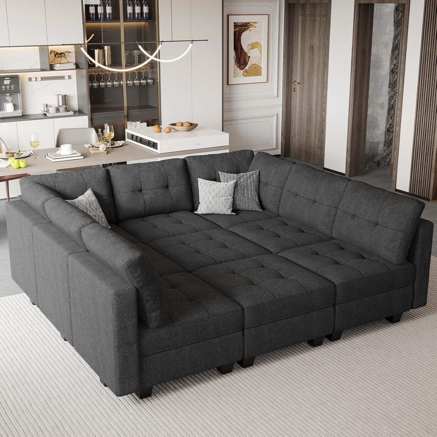 Comfortable Modular Sleeper Sofa Couch with Storage Solution-2