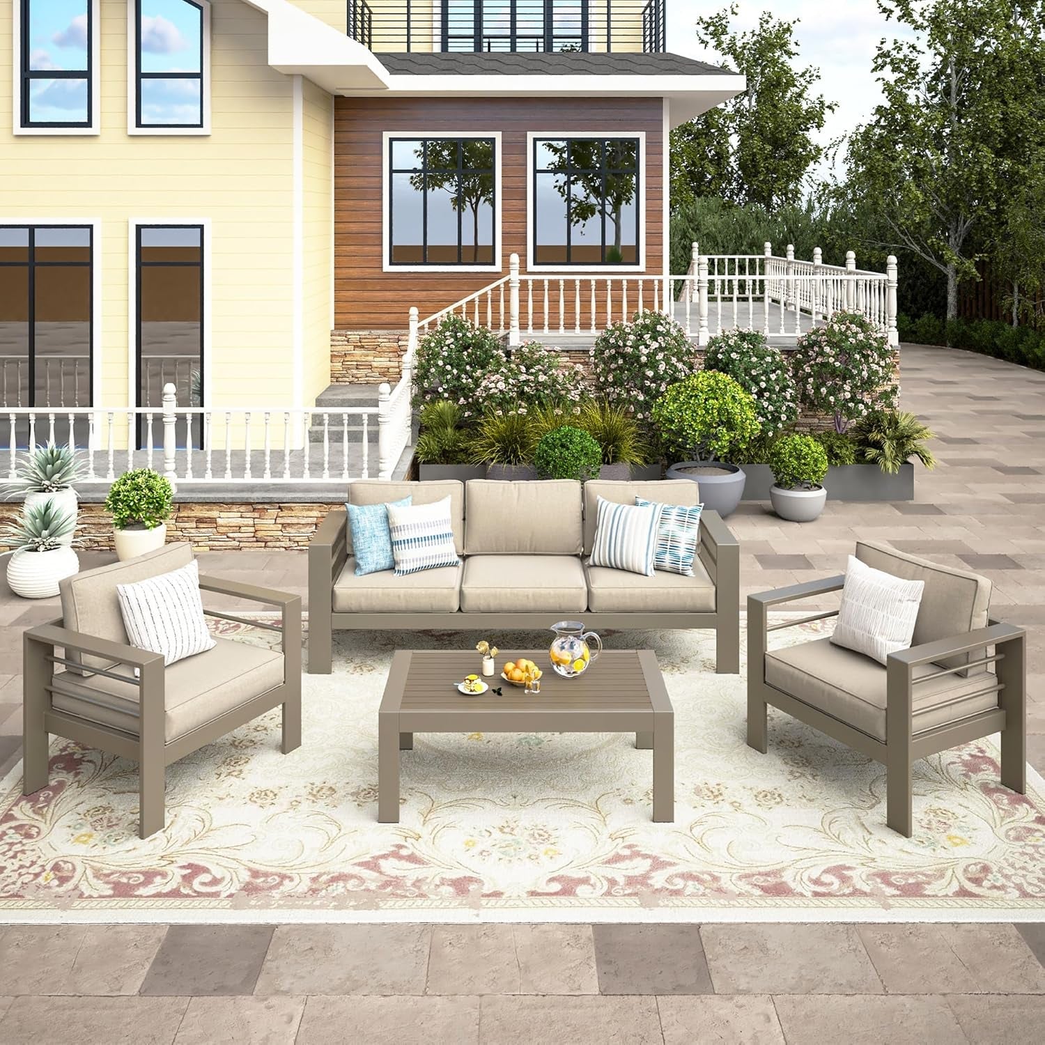 Outdoor Patio Furniture Set with Upgraded Cushions-0