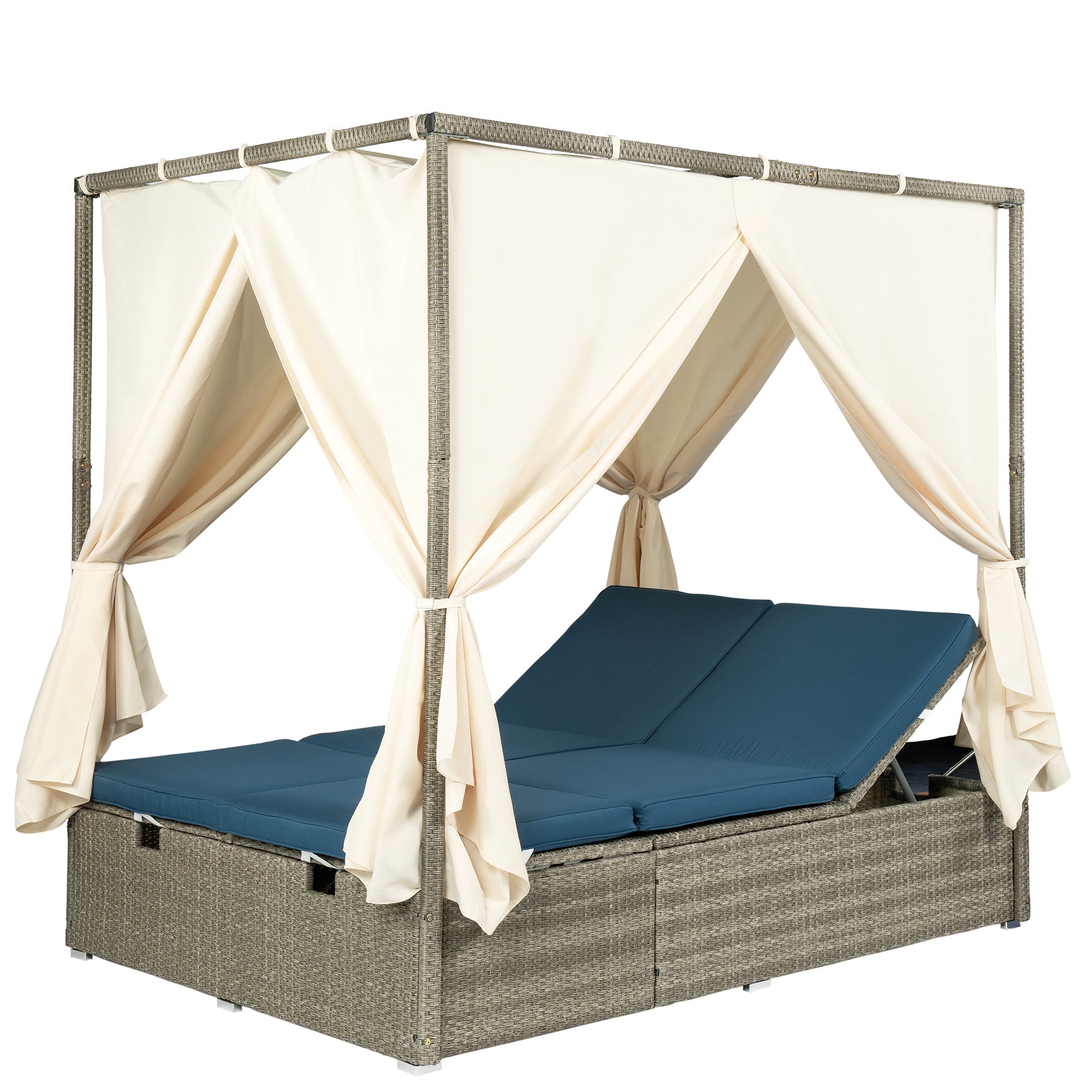 Adjustable Sun Bed With Curtain,High Comfort,With 3 Colors