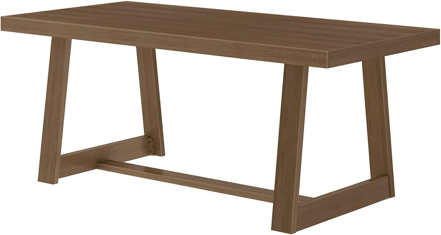 72 Inch Farmhouse Dining Table, Solid Wood Rustic Kitchen Table, Large