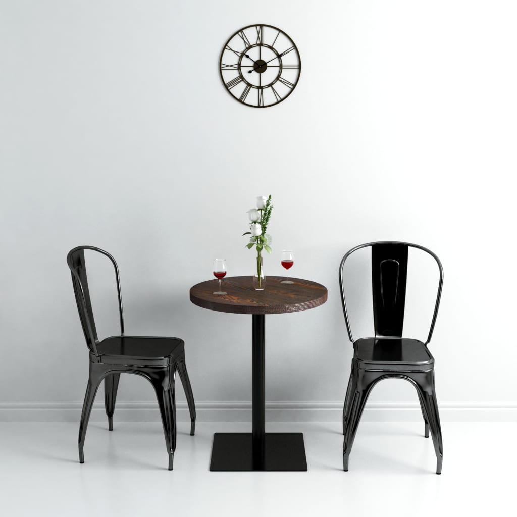 vidaXL Bistro Table Kitchen Bar Table Dining Room Table MDF and Steel Round-5