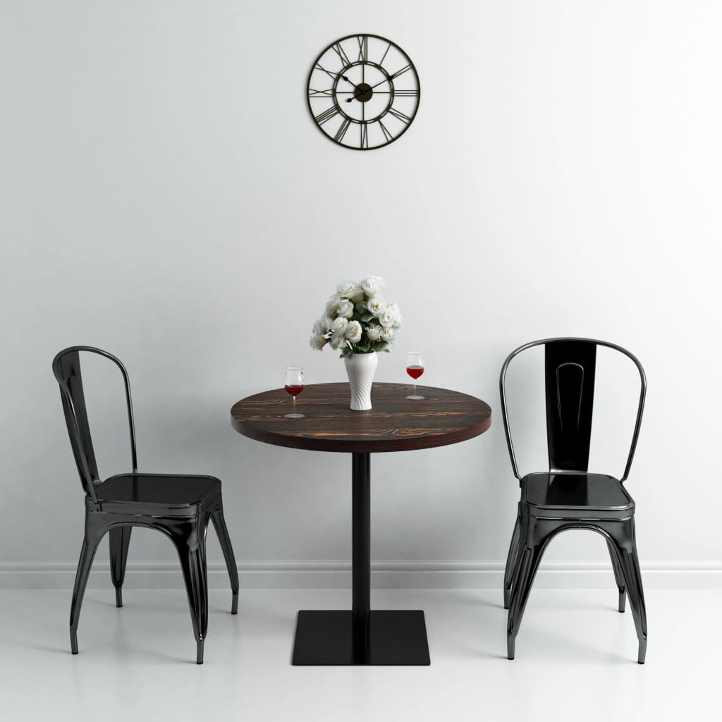 vidaXL Bistro Table Kitchen Bar Table Dining Room Table MDF and Steel Round-6