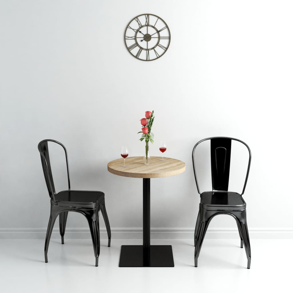 vidaXL Bistro Table Kitchen Bar Table Dining Room Table MDF and Steel Round-8